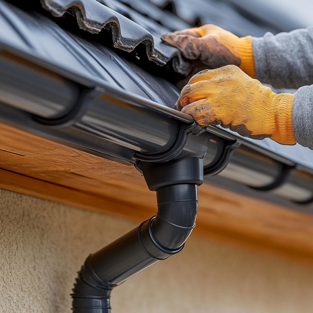 Toiture moderne avec habillage soigné sur maison en bois, montrant une couverture propre et des finitions nettes